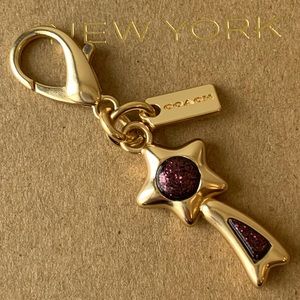New Coach Bag Charm Shooting Star Gold